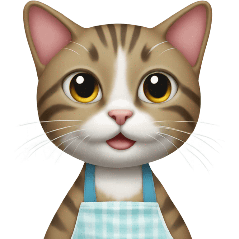 Cat wearing an apron with butt   emoji