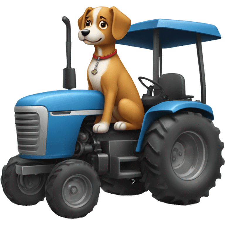 Dog on tractor emoji