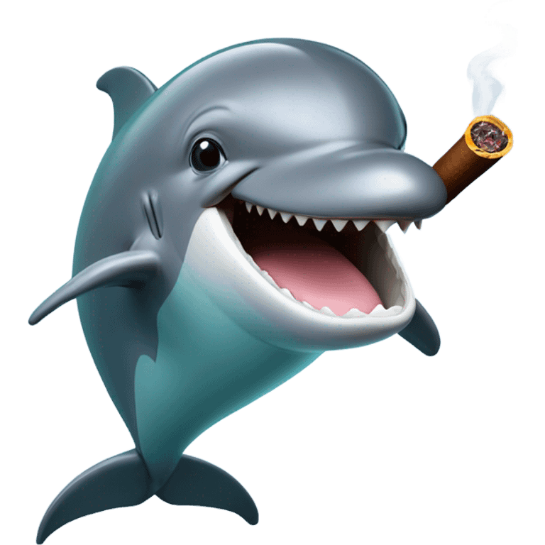 A dolphin smoking a cigar emoji