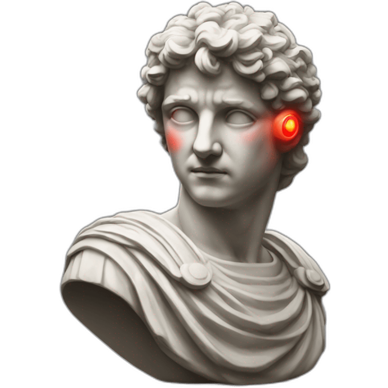 Roman Statue with glowing red eyes emoji