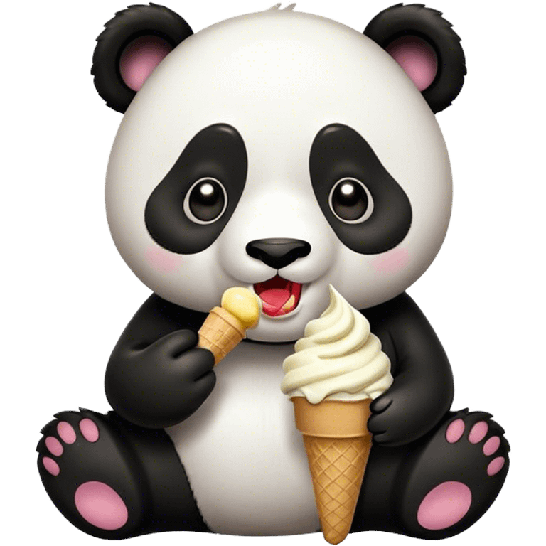 Panda eating ice cream emoji