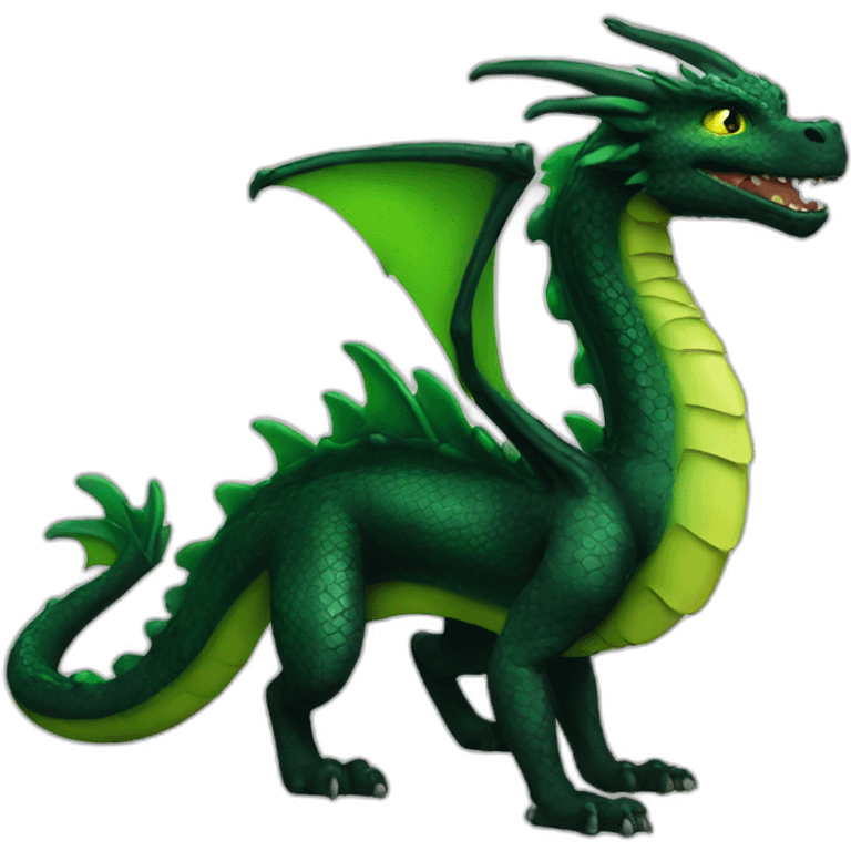 dragon-black-body-green-eyes emoji