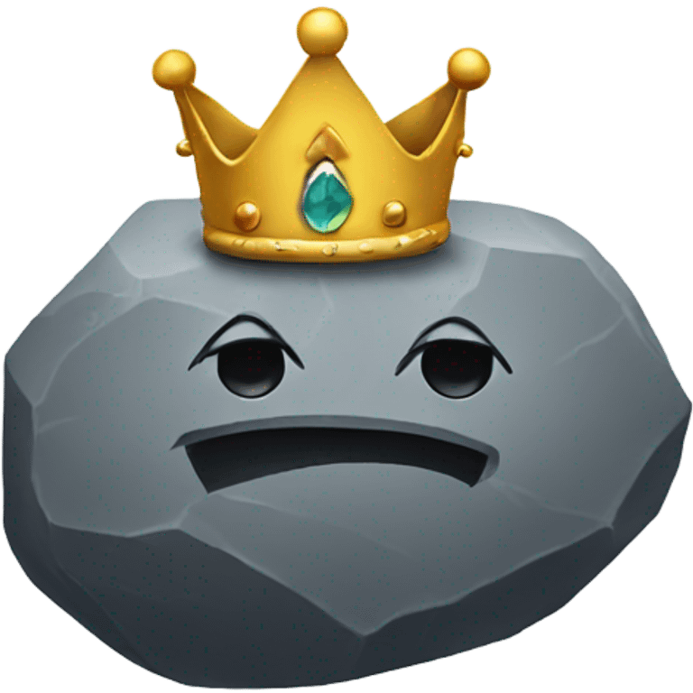 Rock with a crown on  emoji