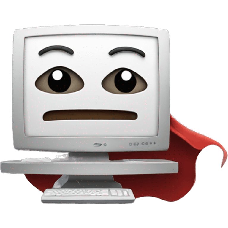 computer wearing a superhero cape emoji