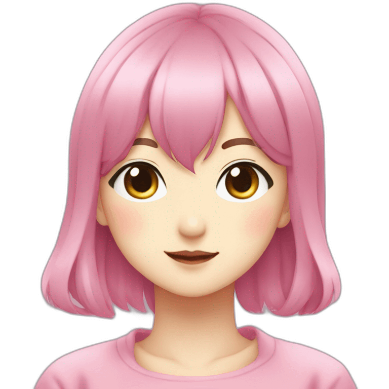 Nana Komatsu in Anime with Dark Pink Hair emoji