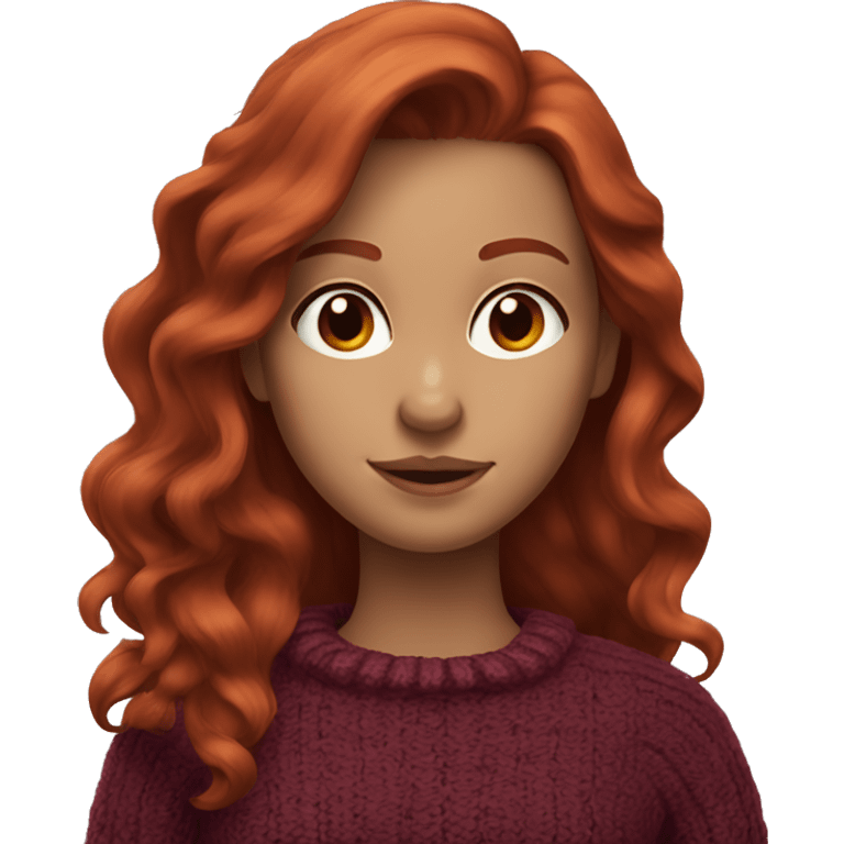 redhead girl with long hair and Dyson styling in a burgundy sweater with rat on her shoulder emoji