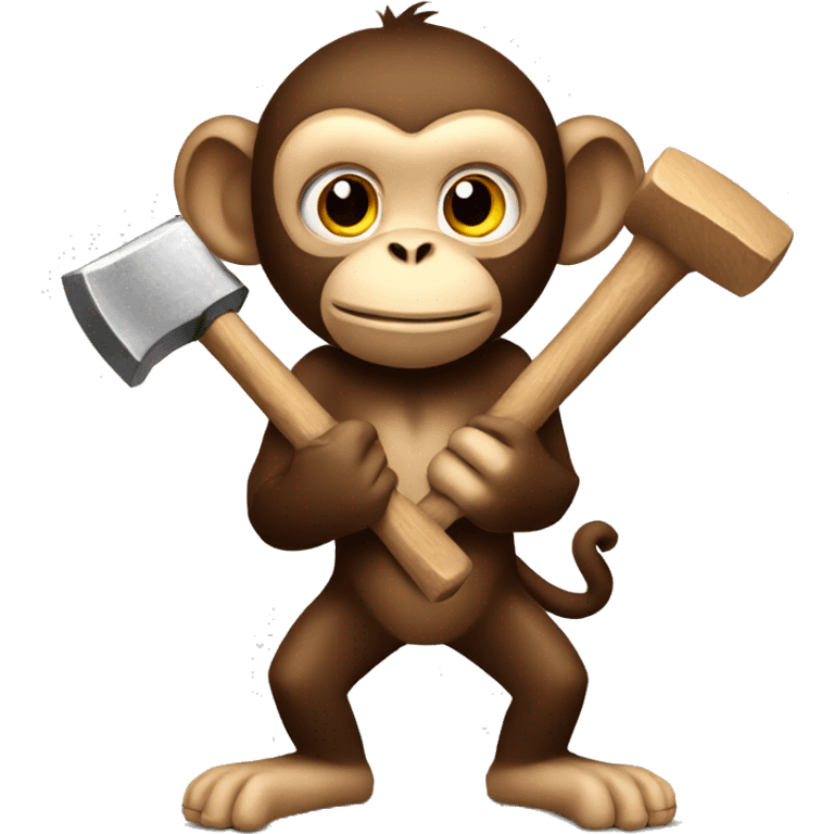 monkey holding a hammer emoji