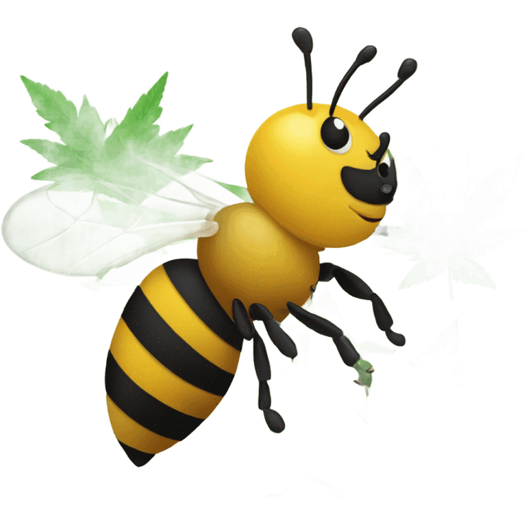 Bee with marijuana leaf emoji