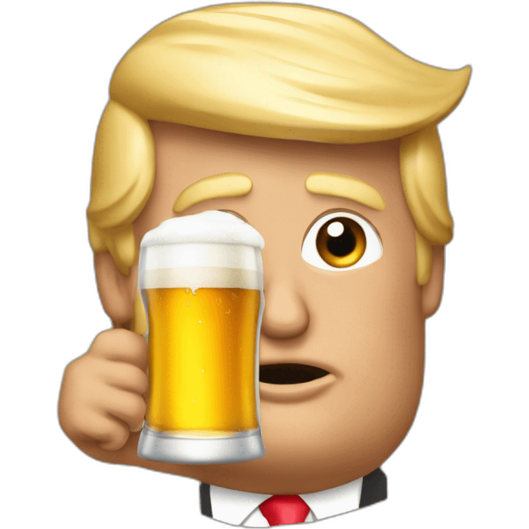 Donald trump buvant une biere emoji