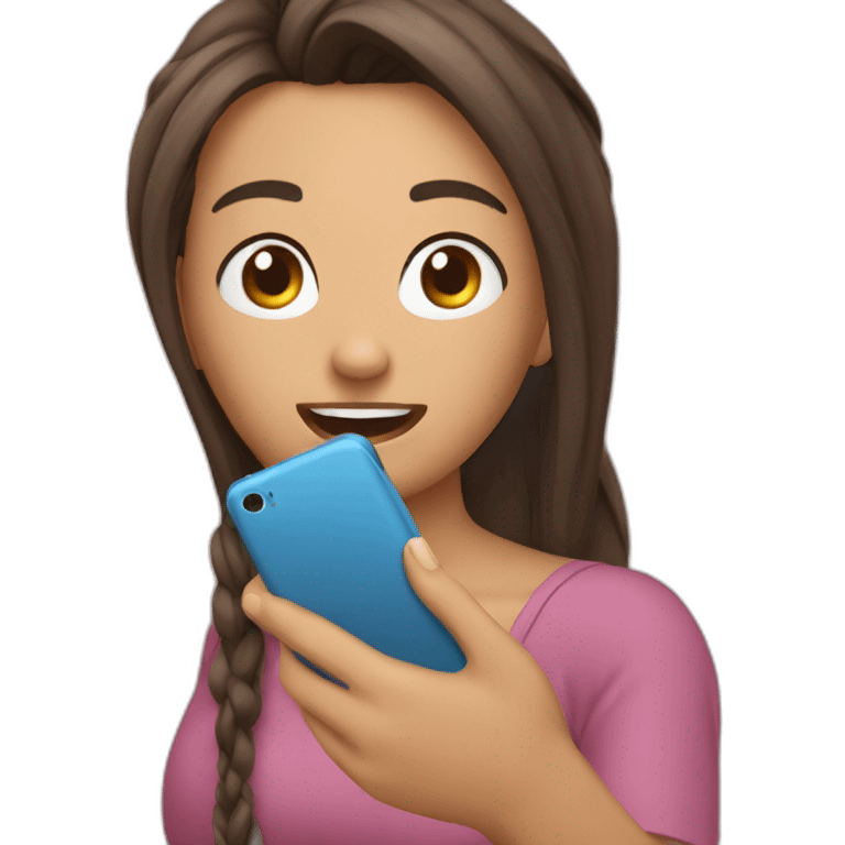 Ruvia hermosa hablando con celular emoji