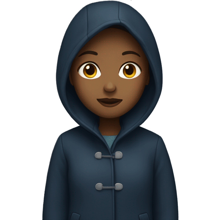 girl in coat at night emoji