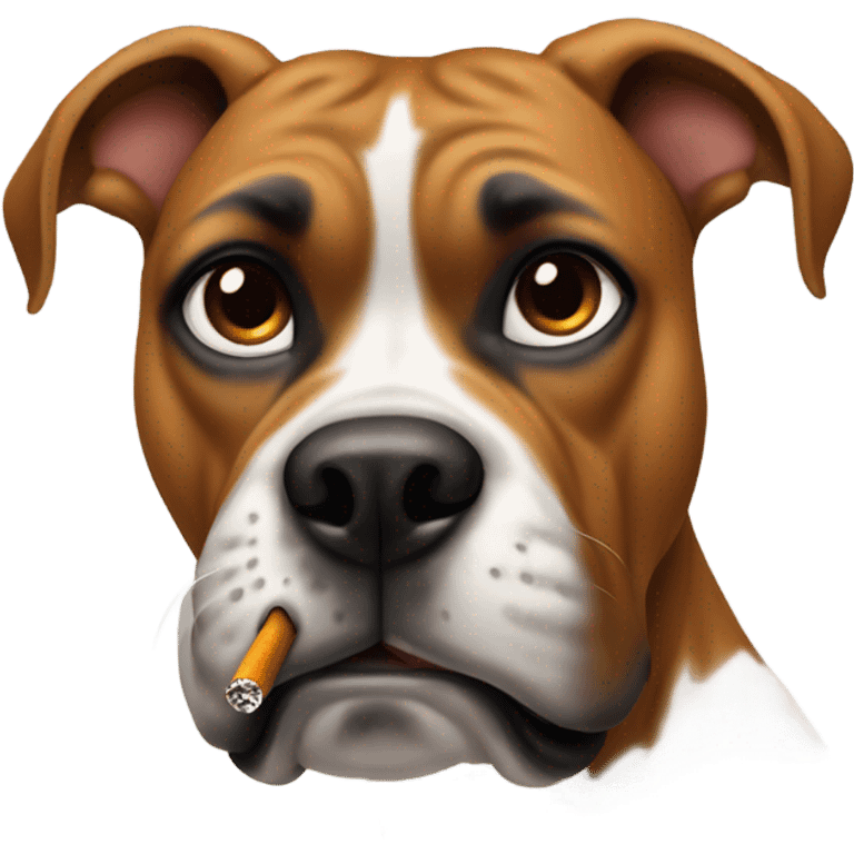 Female boxer dog breed smoking  emoji