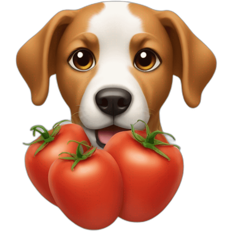 Dog with tomatoes emoji