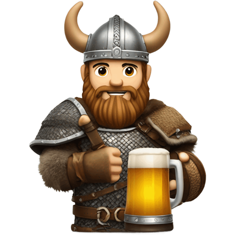 Viking with beer emoji