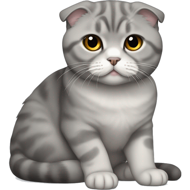 Gray Scottish fold laying  emoji