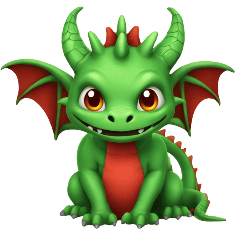 graoully dragon, green body and red back, again closer emoji