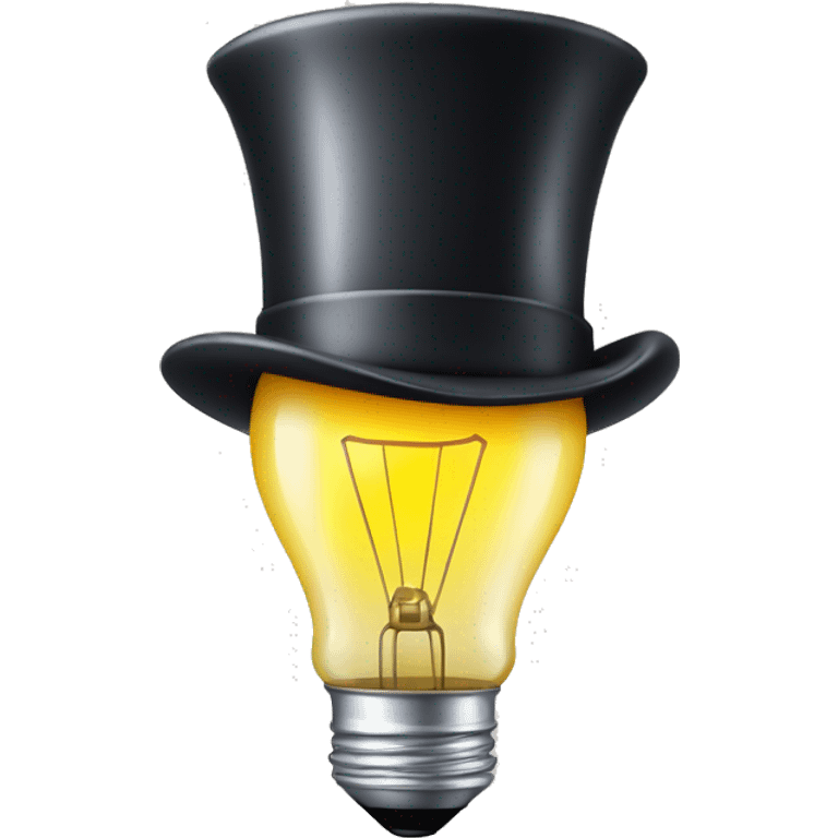 A lightbulb wearing a top hat emoji