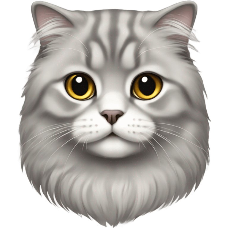 scottish fold cat gray long-haired  emoji