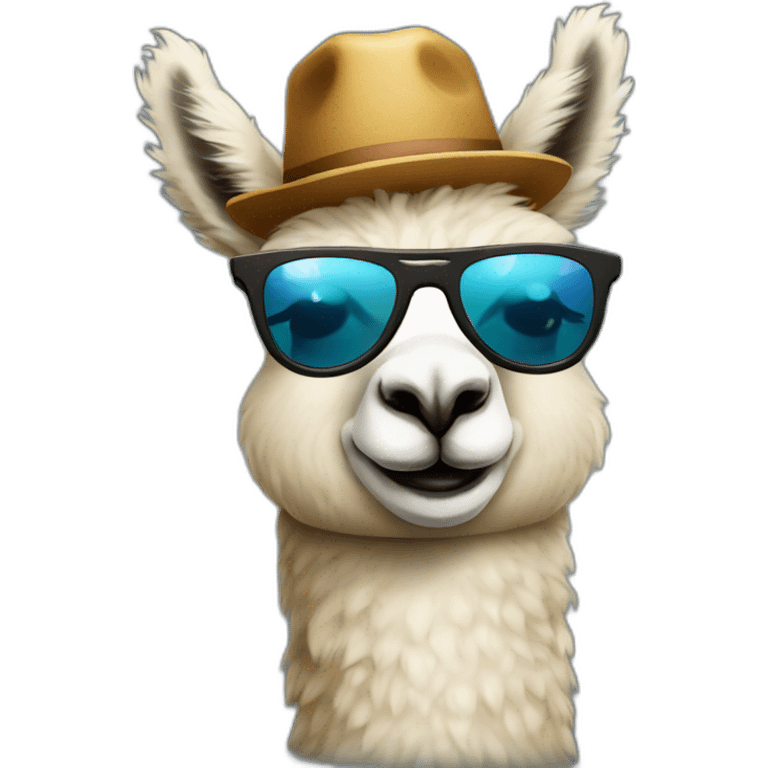 alpaca waitress with sunglasses emoji