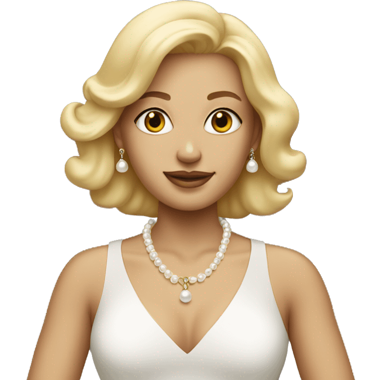 Blonde woman with pearl neclace emoji