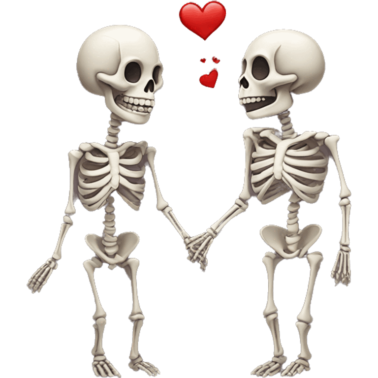 Skeleton couple in love emoji