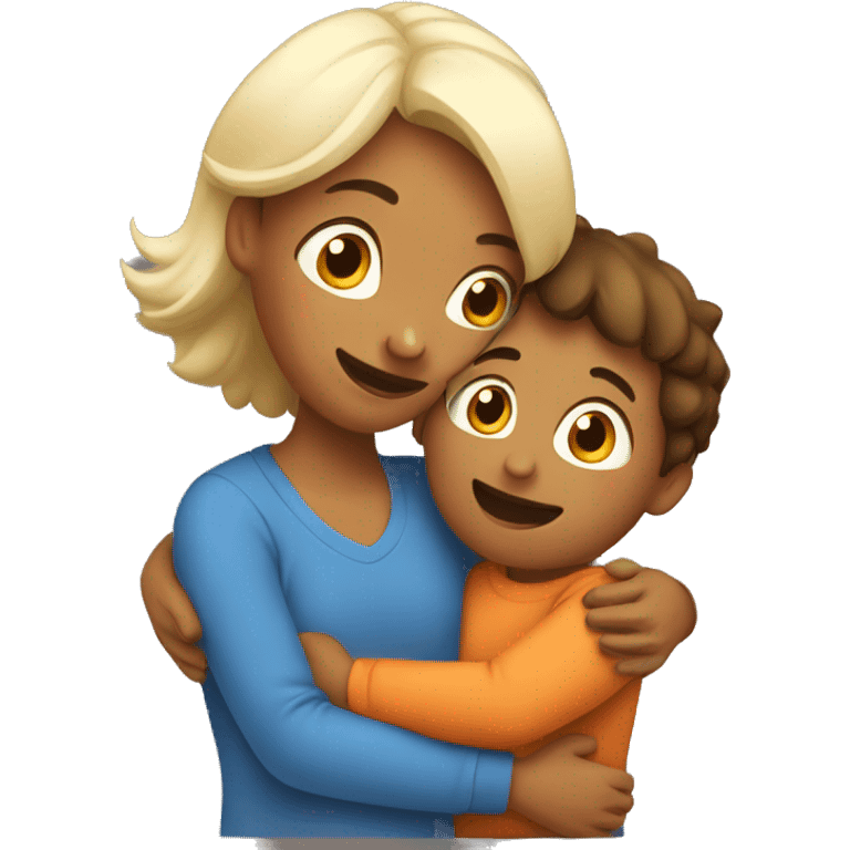 Mom and son hugging emoji