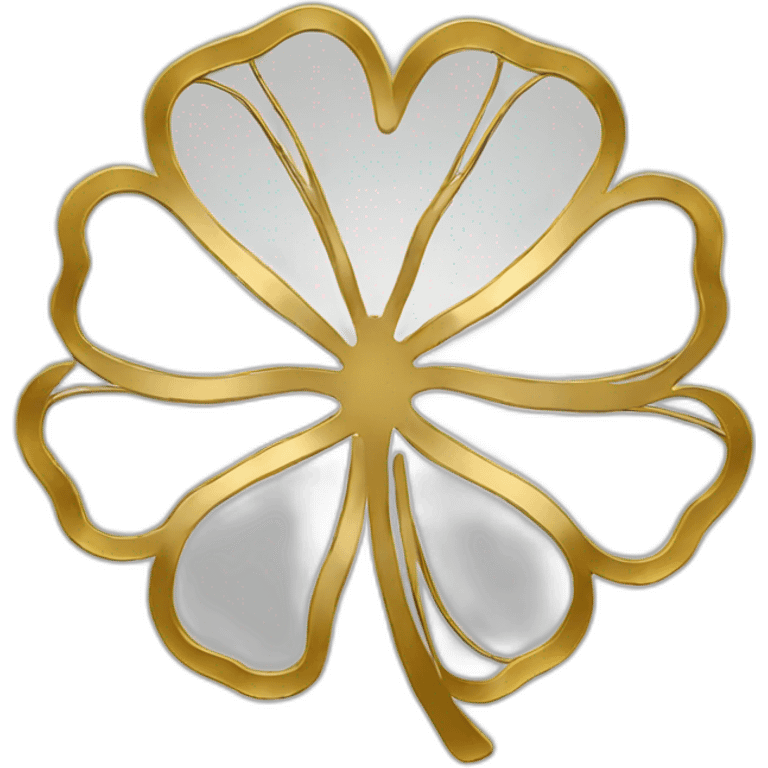 gold outline-clover emoji