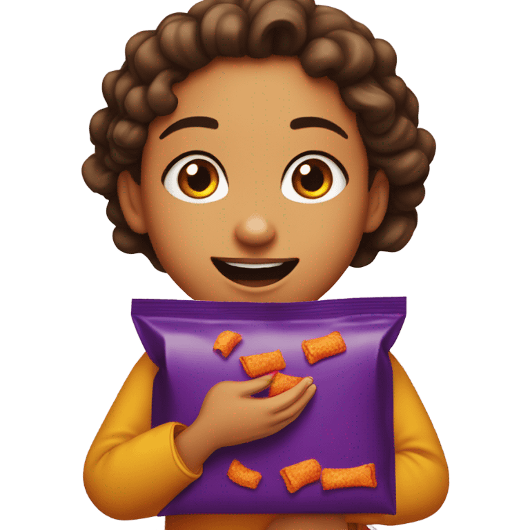 Girl eating takis emoji