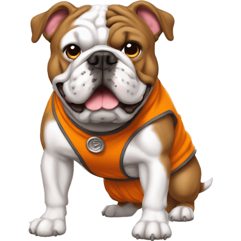 bulldog ingles vestido de goku emoji