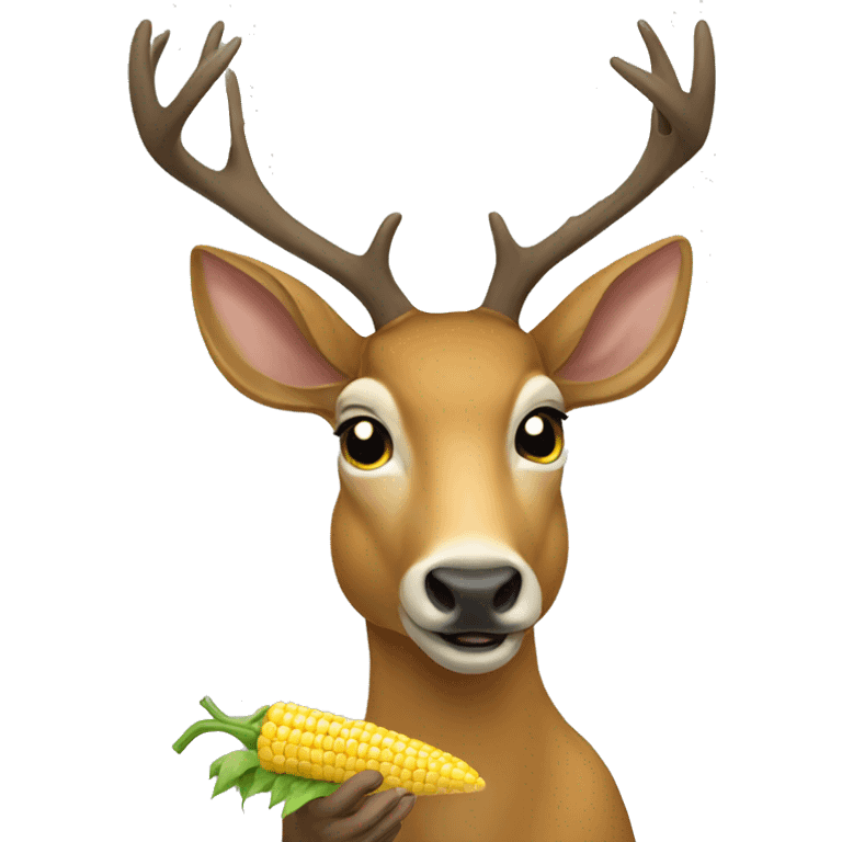 Deer eating corn emoji