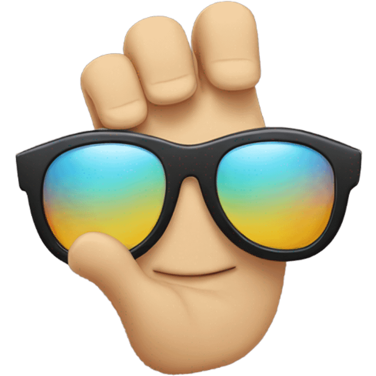 Middle finger sun glasses emoji