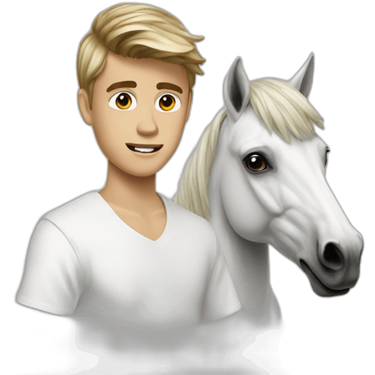 Justin Bieber on White horse emoji