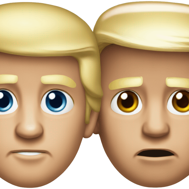 Donald trump looking  Biden in the eyes emoji