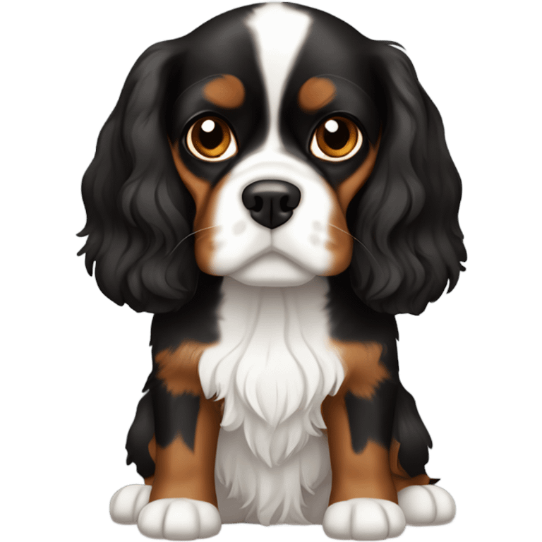 King Charles cavalier dark and tan emoji