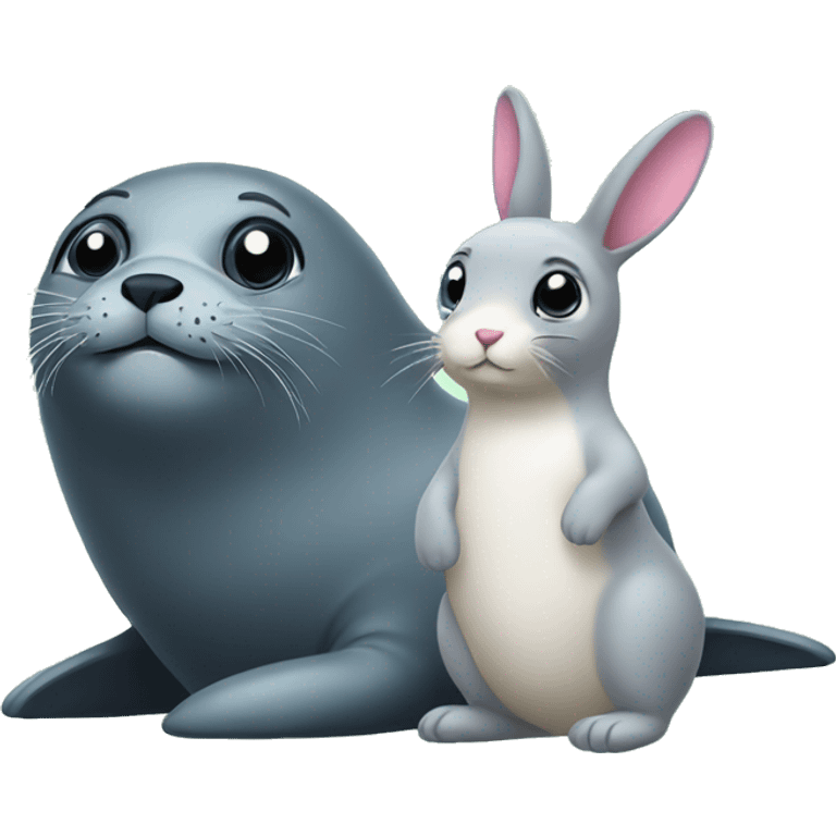 seal and bunny  emoji