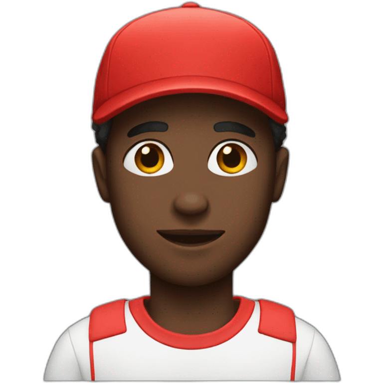 Black Guy with red and White cap emoji