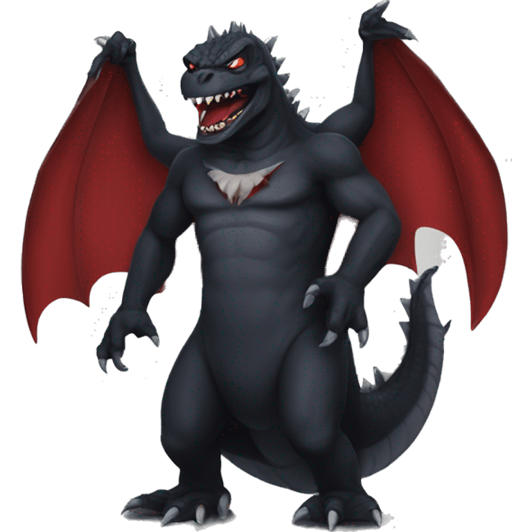 Godzilla dressed as Dracula  emoji