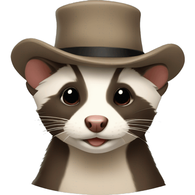 ferret with a hat emoji