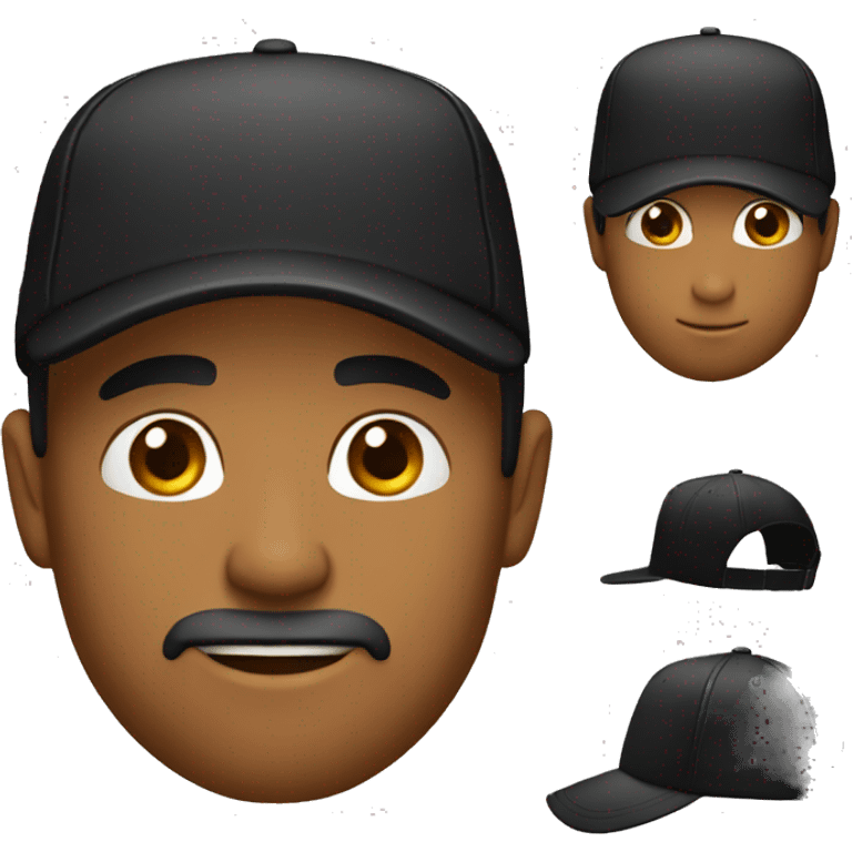 Hombre color claro con pelo negro y gorra  emoji