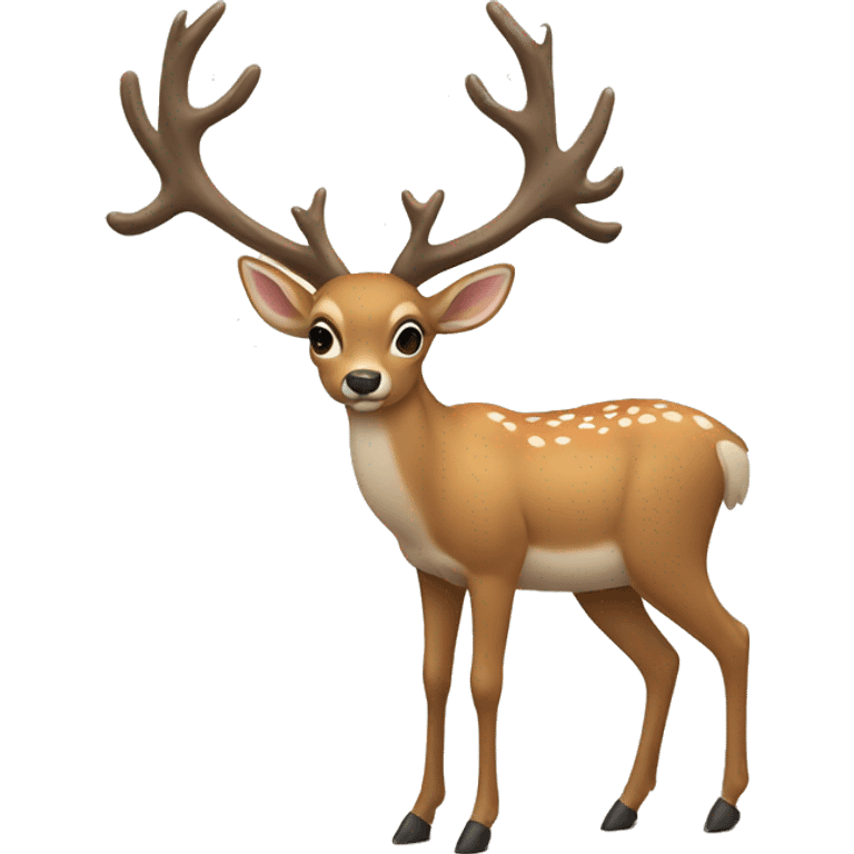 Deer wearing a now emoji