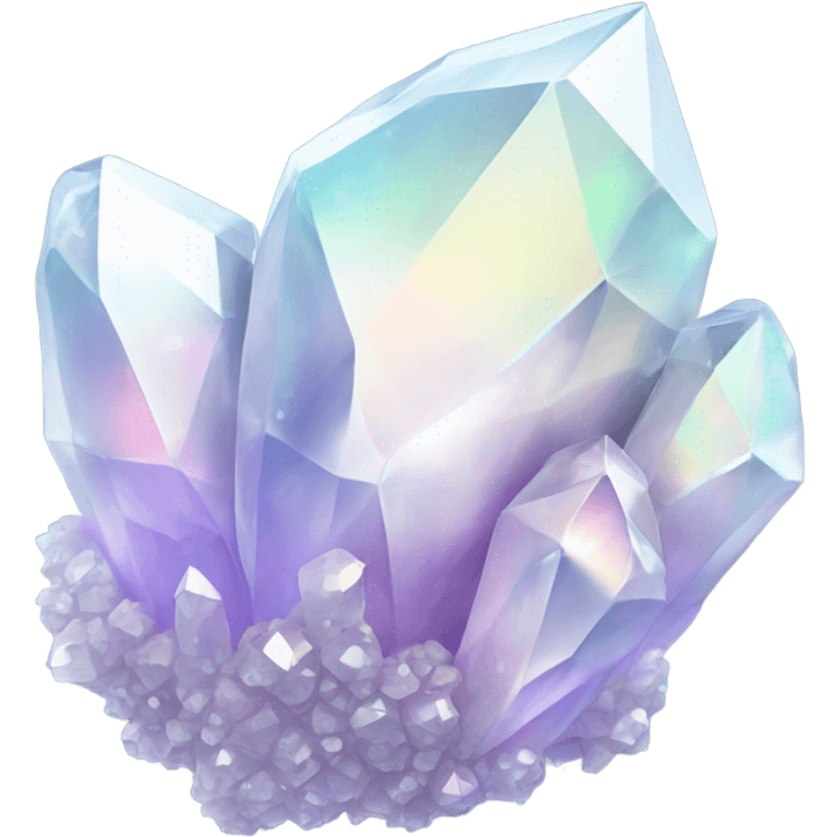 White iridescent crystal cluster emoji