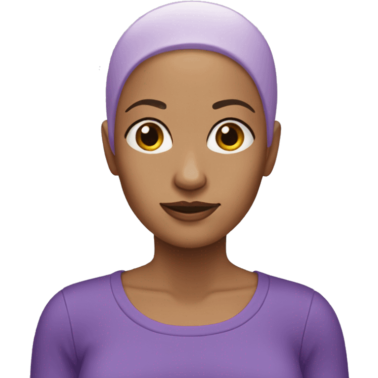 purple woman without hair
 emoji