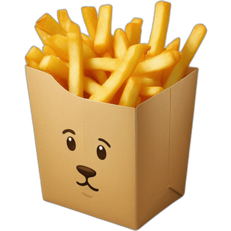 box of fries with lion logo on front emoji