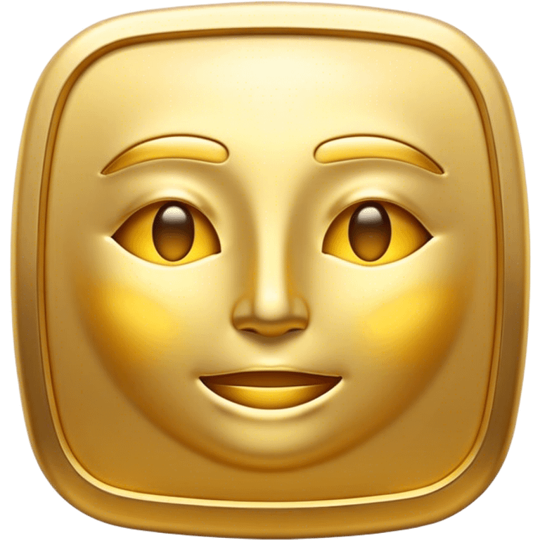 Cinematic Realistic Gold Emoji, Radiant and brilliant, with smooth, polished golden bars reflecting the light in stunning highlights. The soft, warm glow of the metal exudes luxury and elegance, catching every glimmer in the surrounding environment. Soft glowing outline, capturing the essence of wealth and timeless beauty in gleaming gold! emoji