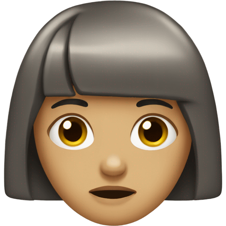 woman with bangs crying emoji