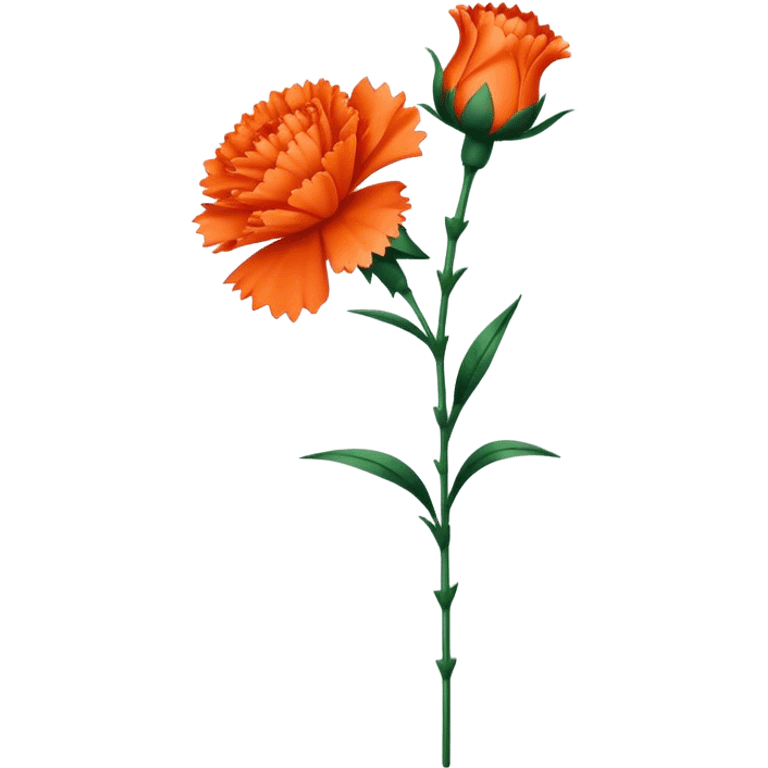 single orange carnations stem emoji