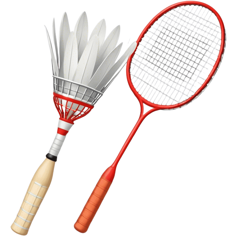 Just Shuttlecock and badminton racket emoji