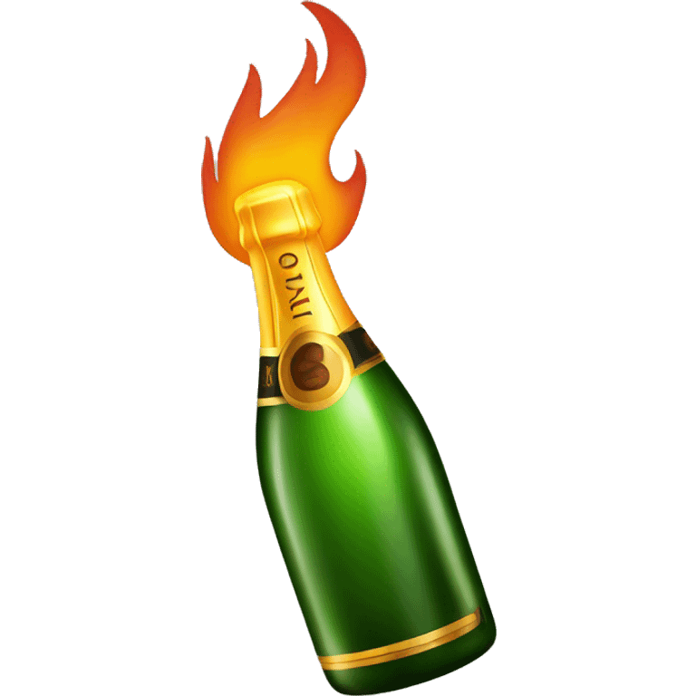 Champagne bottle with flame  emoji