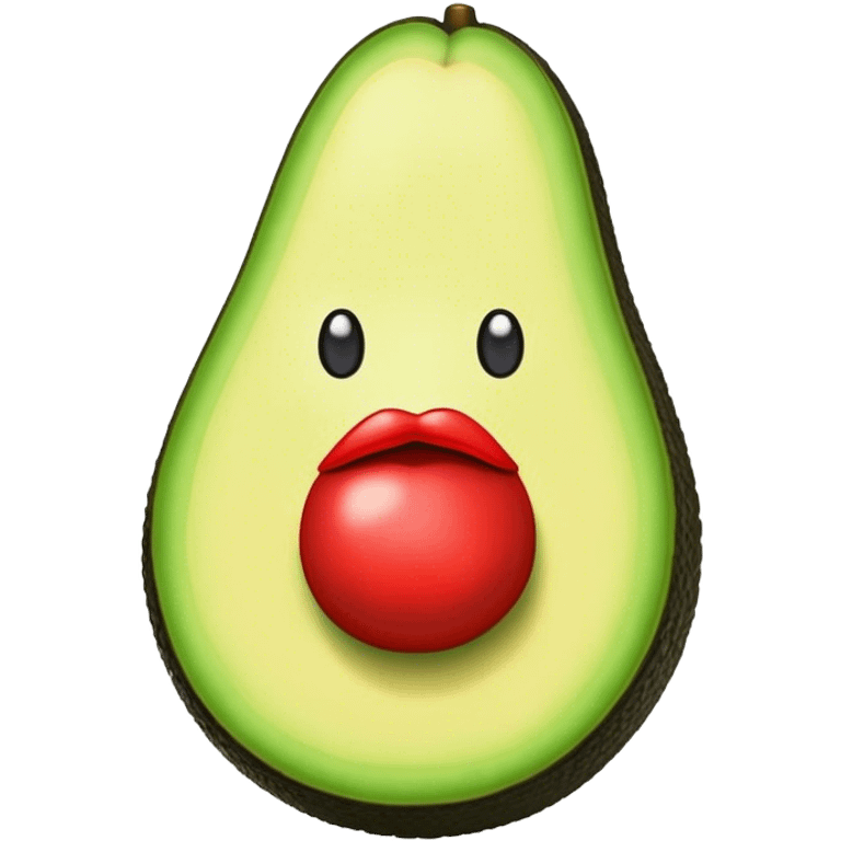 Aguacate con labios enormes emoji