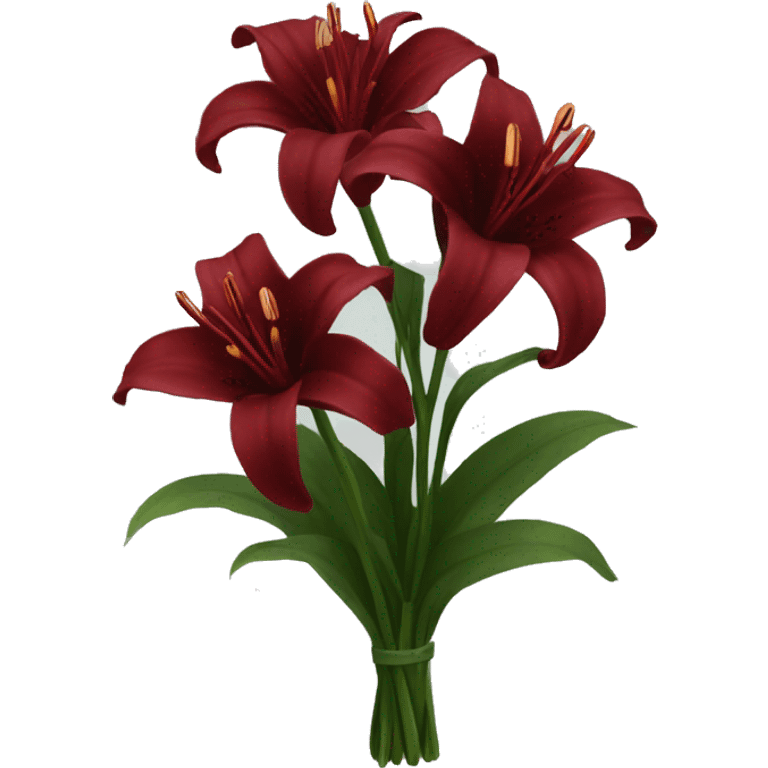 bouquet of dark red lilies  emoji